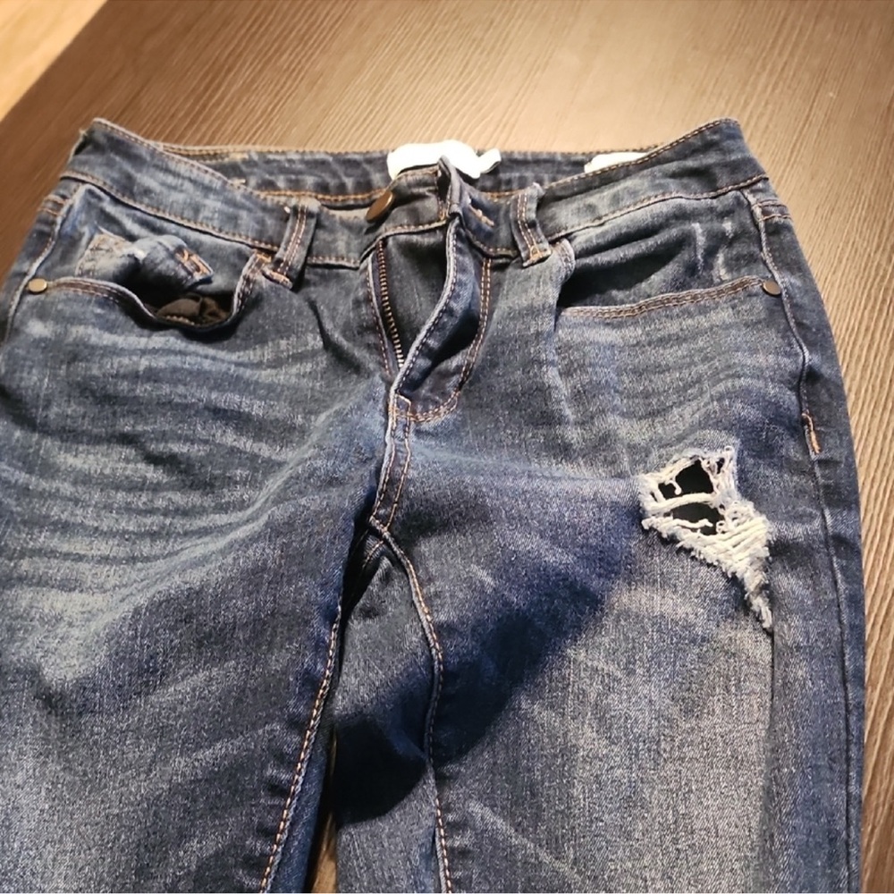 True Craft Mid Rise Skinny Jeans Size 3 Distressed Medium Wash Stretch Denim - Picture 7 of 14
